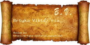 Brtyka Viktória névjegykártya